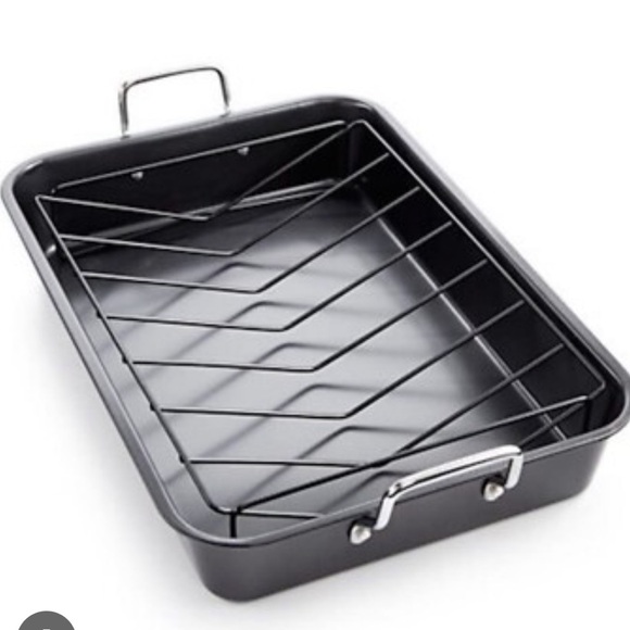 New Tools of the Trade Non-Stick Roasting Pan & Rack, 18x13x3, Macy’s SOLD OUT! - Picture 1 of 10